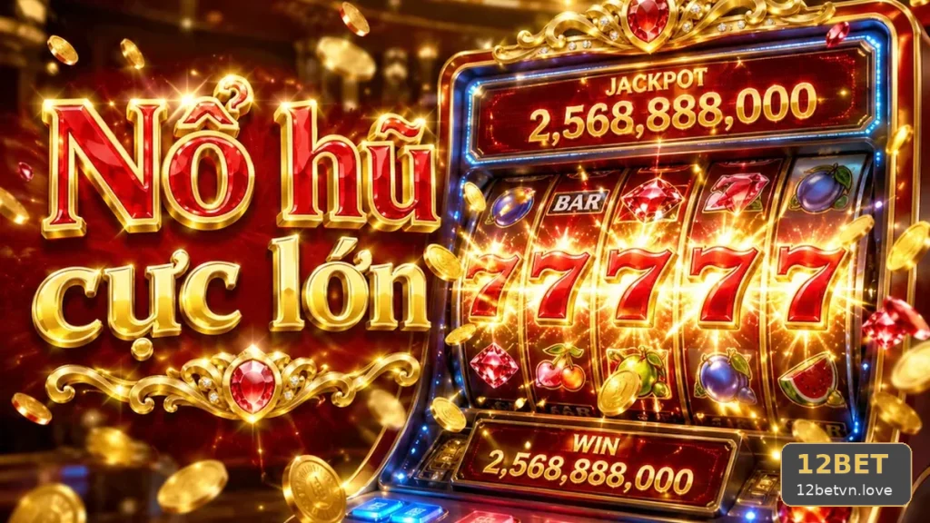 Giao diện hiển thị thông tin jackpot trò chơi slot trên 12BET